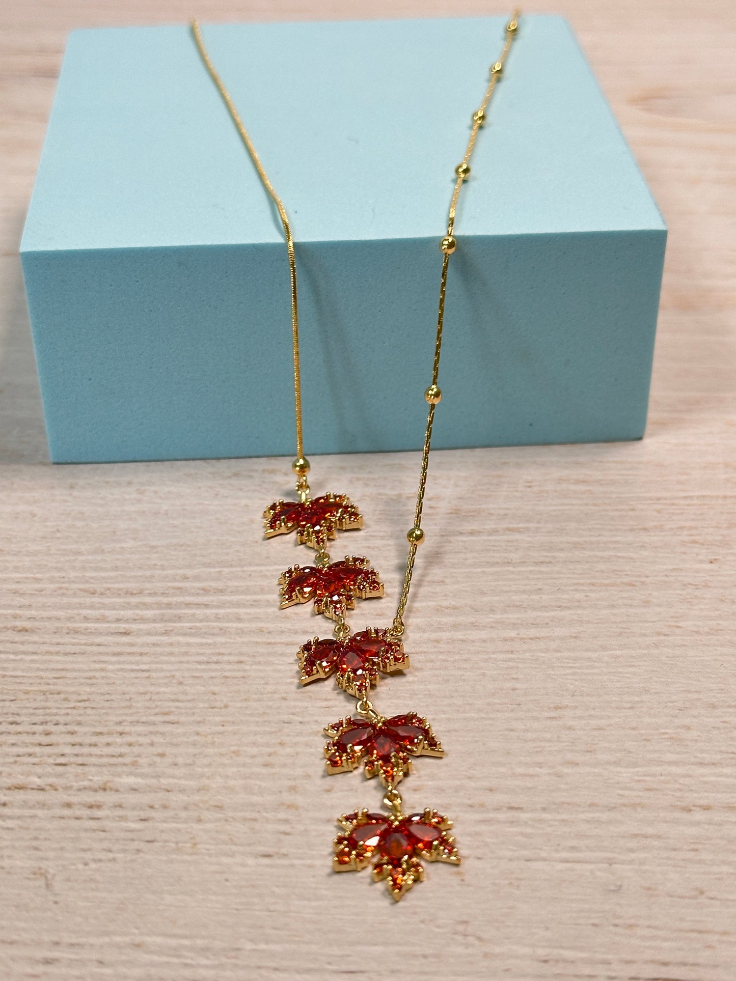 Maple Leaf Necklace with Adjustable Length