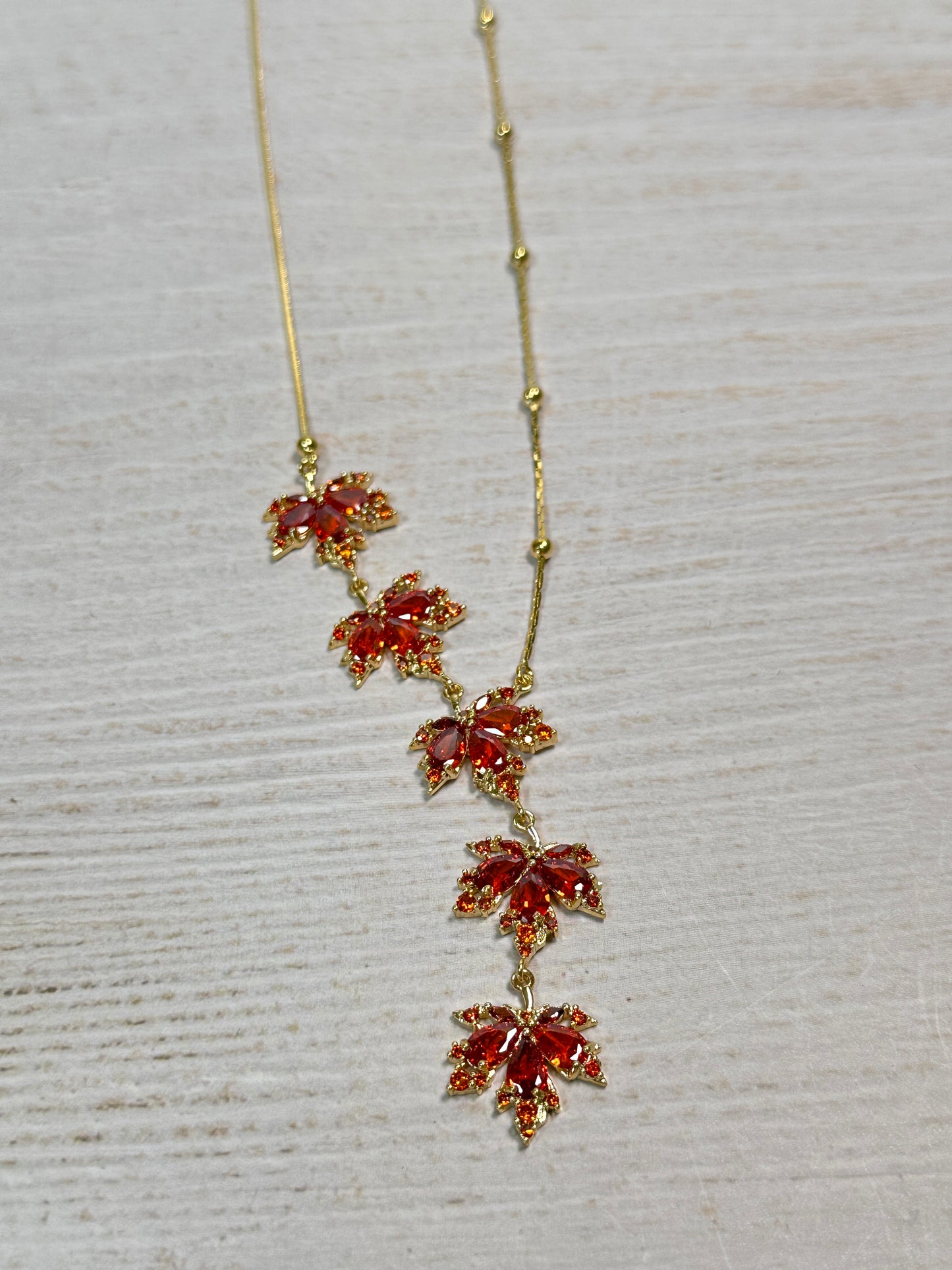 Maple Leaf Necklace with Adjustable Length