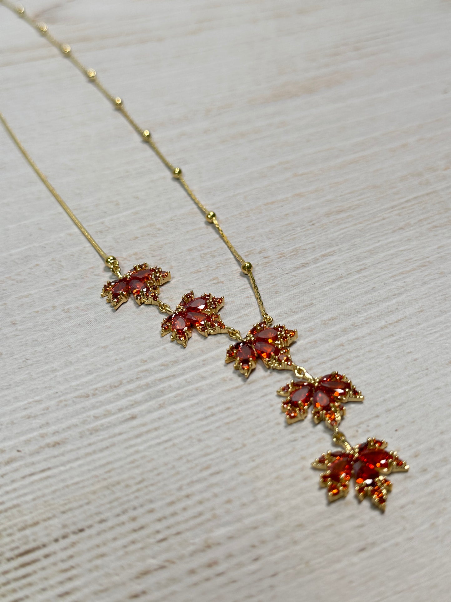 Maple Leaf Necklace with Adjustable Length
