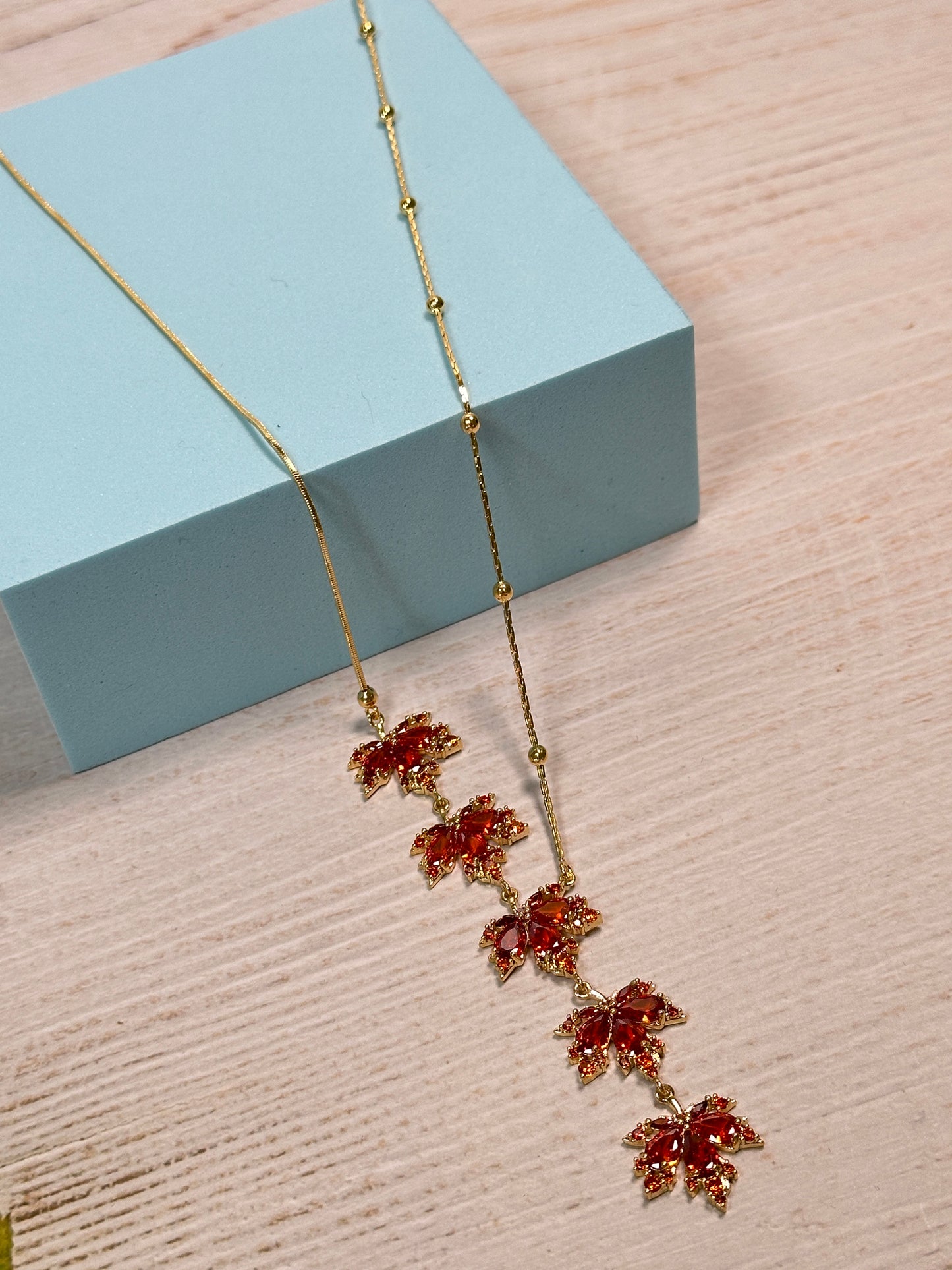Maple Leaf Necklace with Adjustable Length