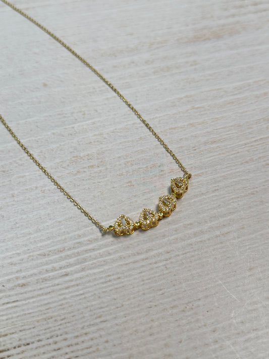 Women Vintage Lucky Four Leaf Clover Necklace Pendant