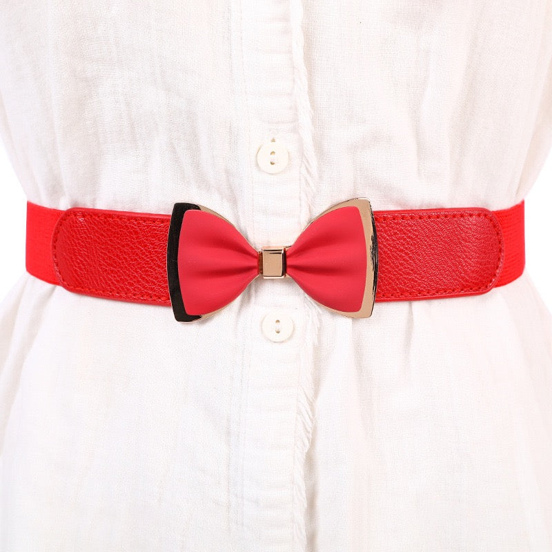 Stretch Waist Belt with Bow, More Colors