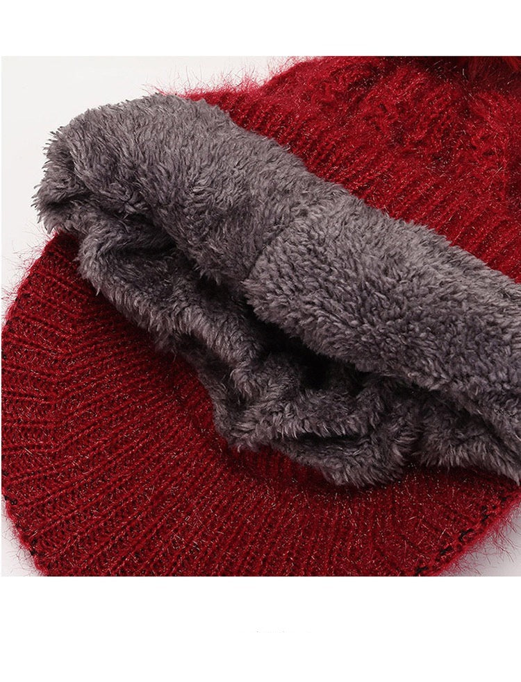 Winter Warm Knit Hat with Brim, More Colors