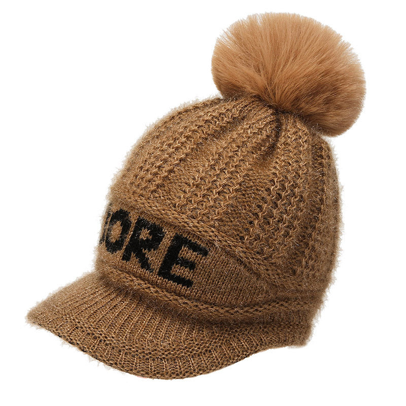 Winter Warm Knit Hat with Brim, More Colors