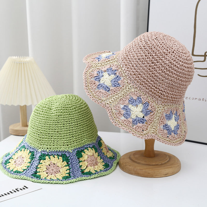 Women Unique Thick Straw Hat, Pink