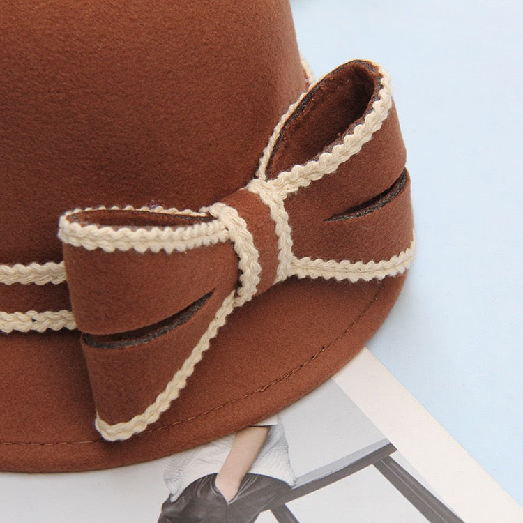 Women Premium Wool Bow Hat