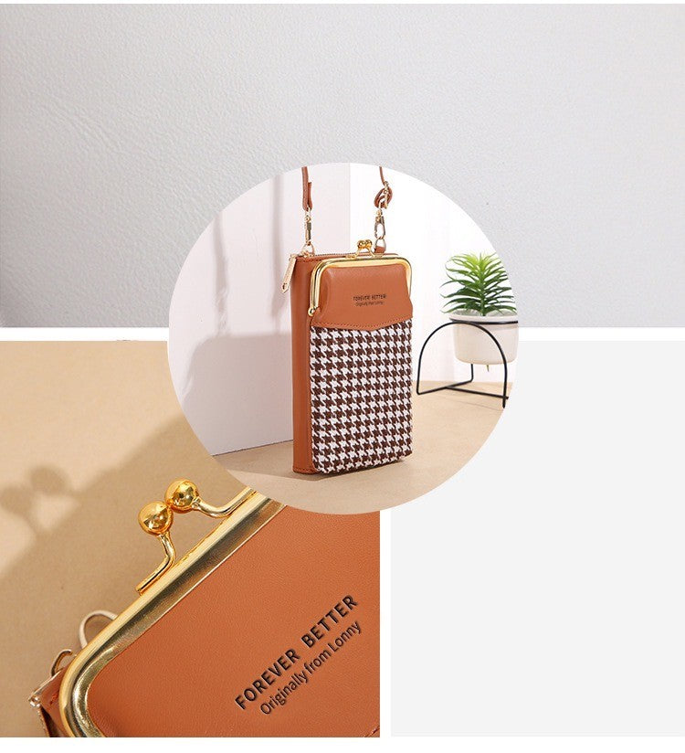 Women Crossbody Phone Bag, Brown