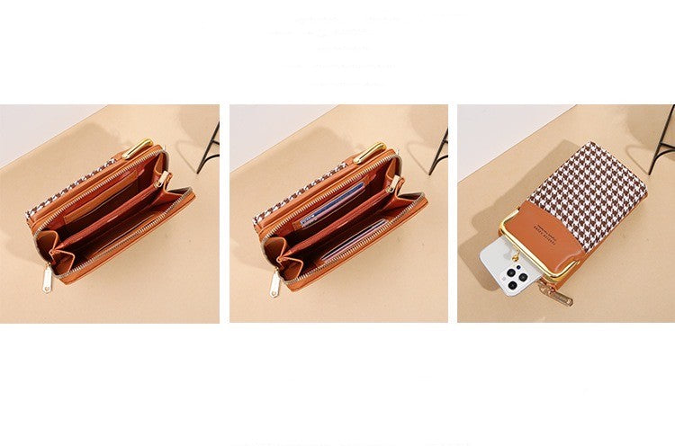 Women Crossbody Phone Bag, Brown