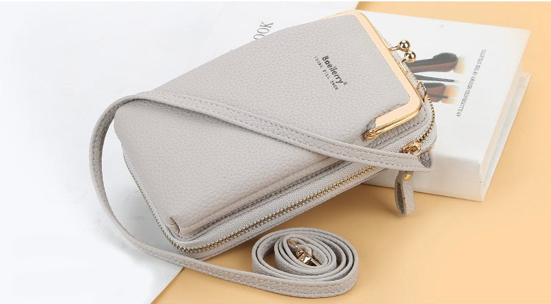 Fashion Quality Crossbody Long Bag for Phone, Grey