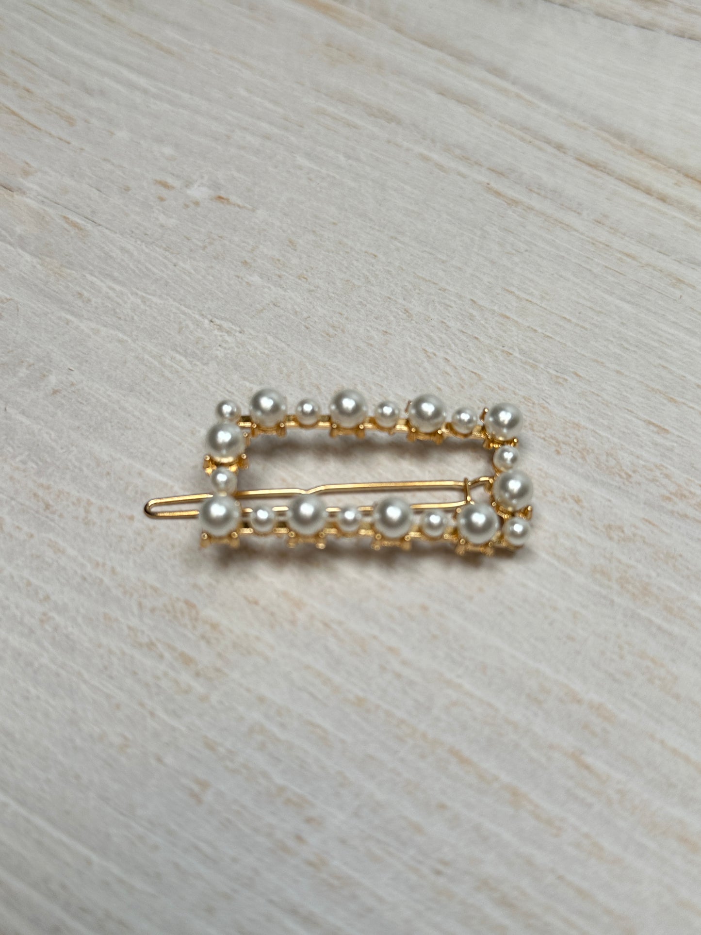 Rectangle Pearl Hair Clip