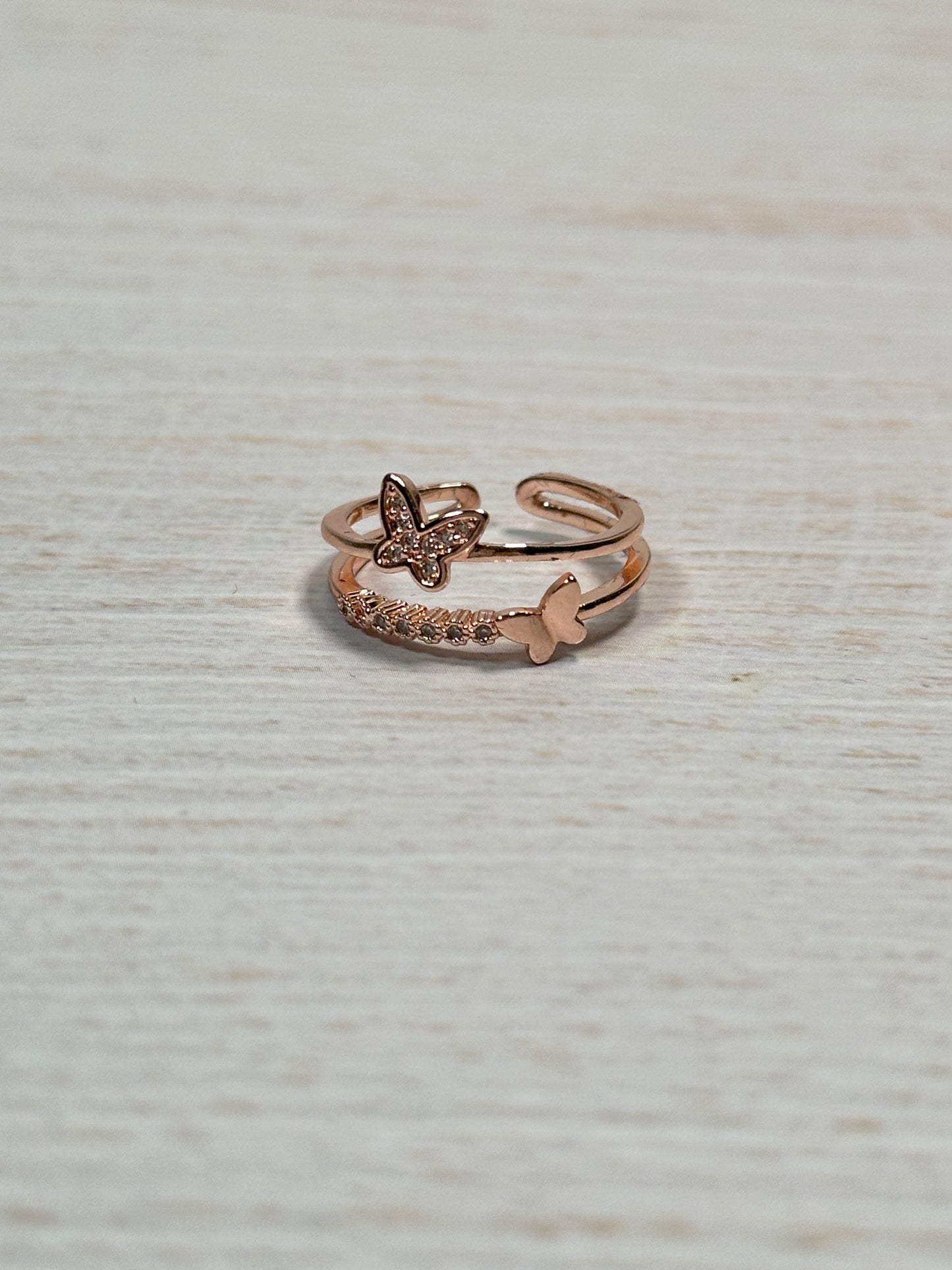 Little Butterfly Open Ring in Rose Gold Color