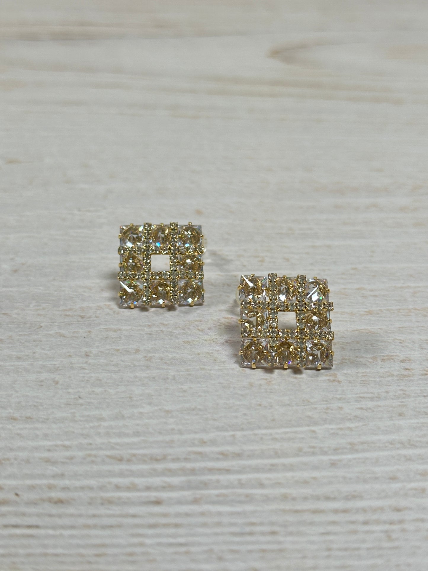 Cubic Zirconia Square Earring