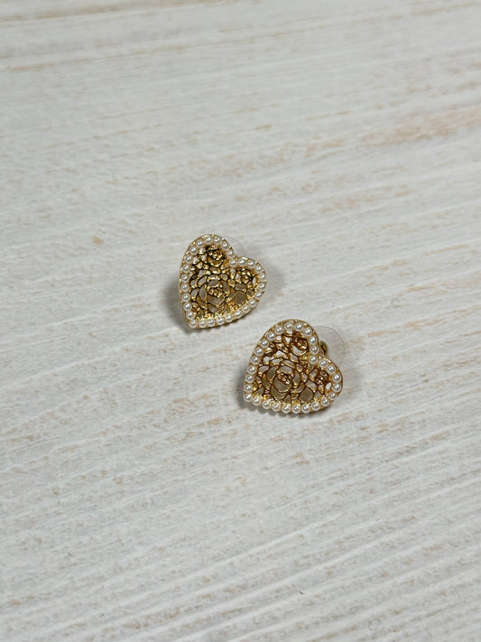 Heart Pearl Earring