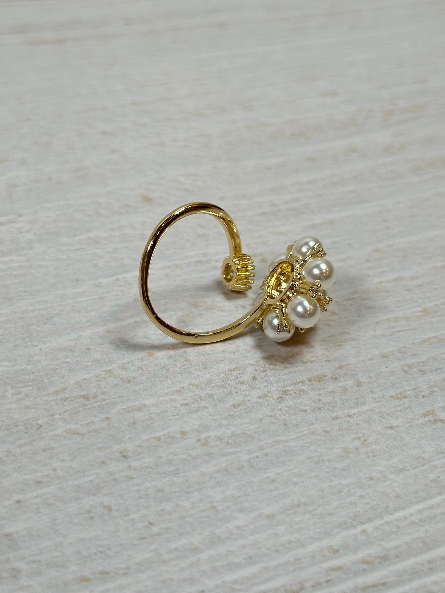 Quality Pearl Flower Adjustable Ring