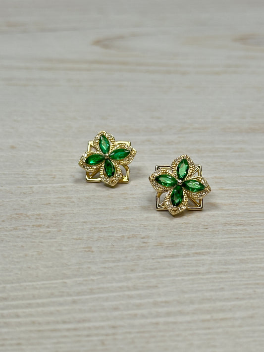 Cubic Zirconia Flower Earring