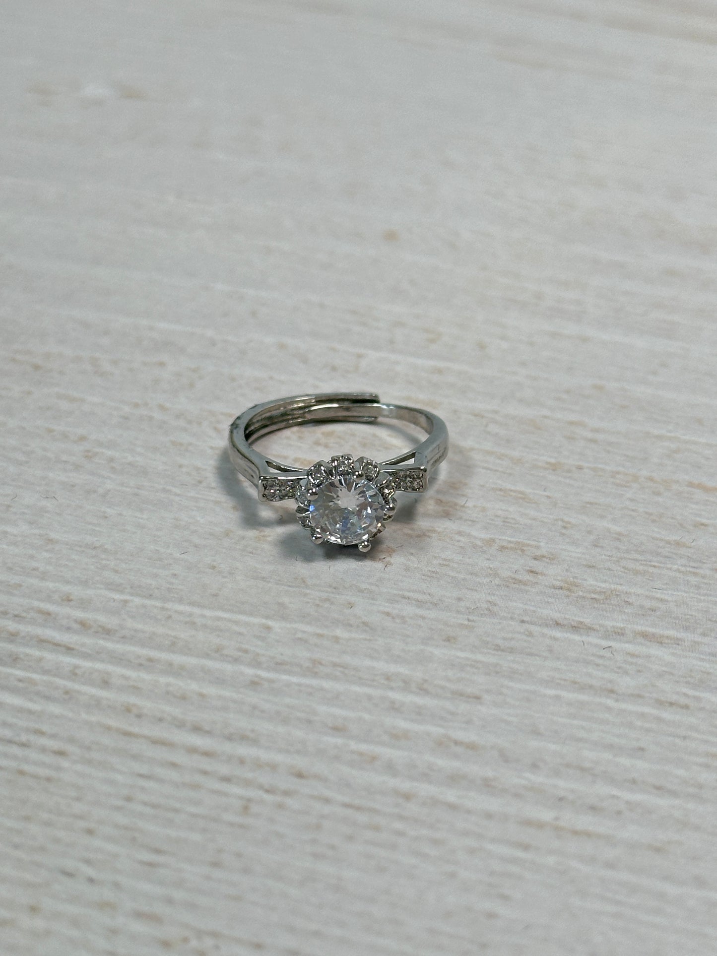 Sparkling Adjustable Ring with Cubic Zirconia