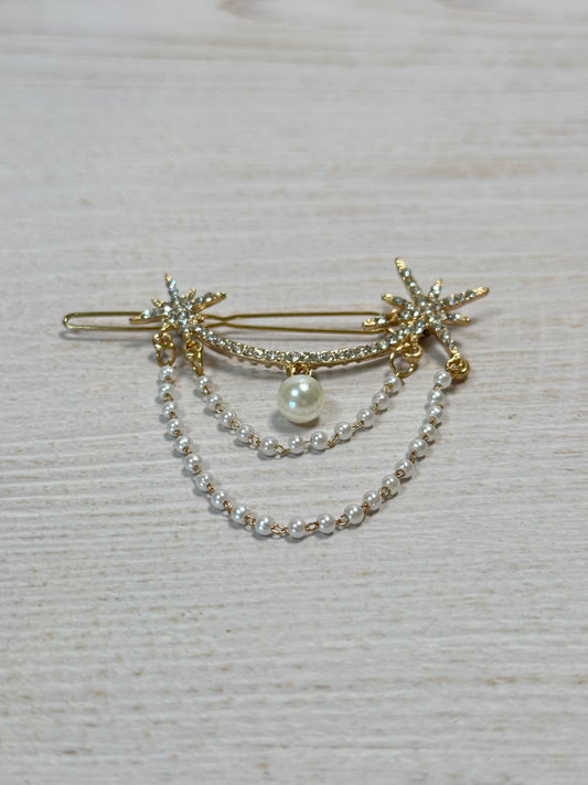 Women Delicate Hair Clip With Pearl