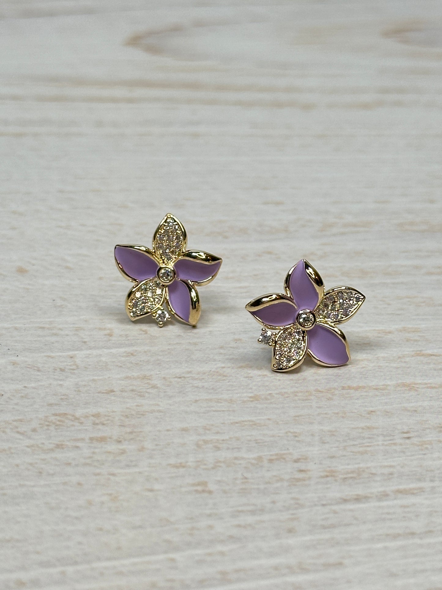 Women Zirconia Flower Earrings