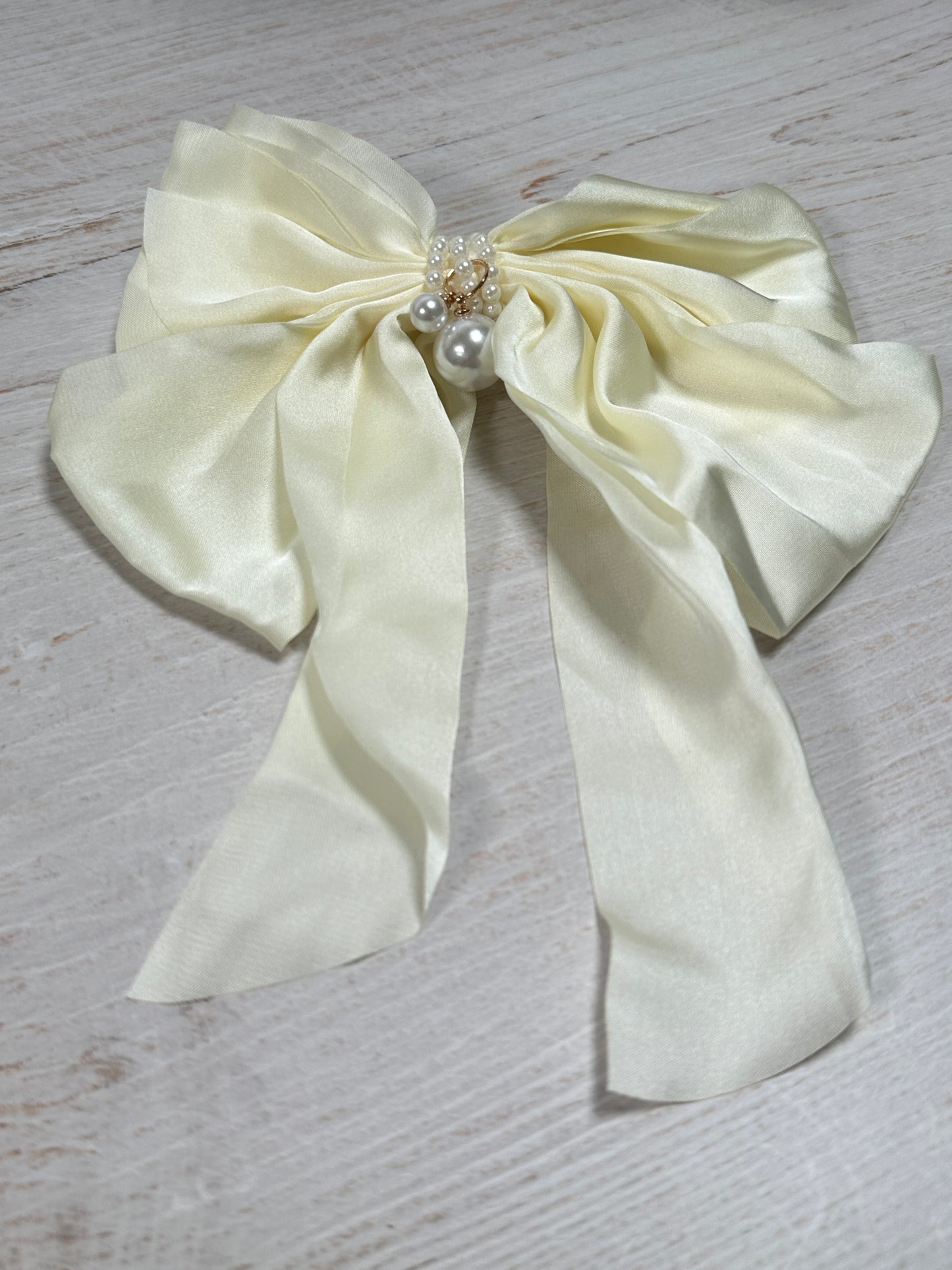 Satin Hair Bow Clip Large