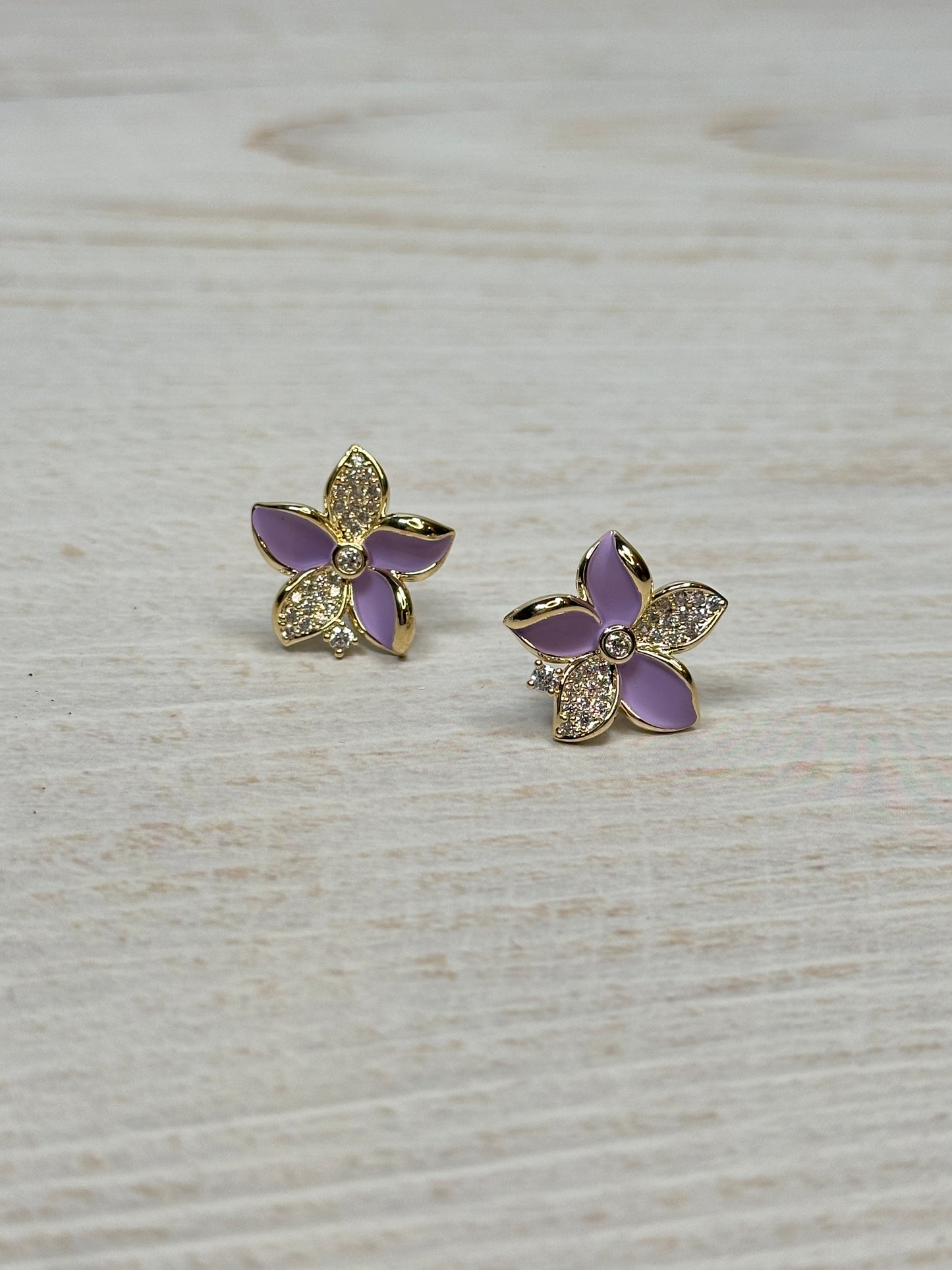 Women Zirconia Flower Earrings