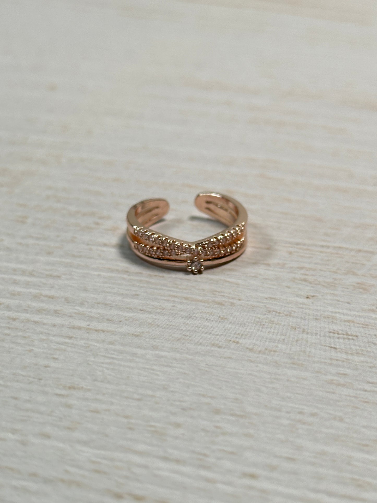 Chic Adjustable Ring Rose Gold Color