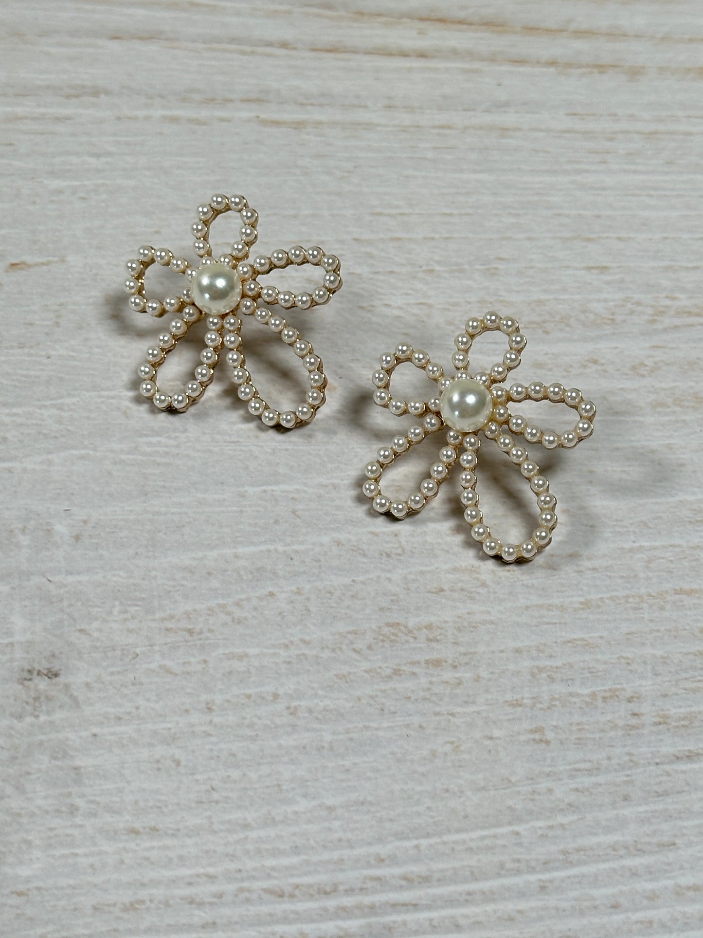 Fashion Flower Pearl Earring Big