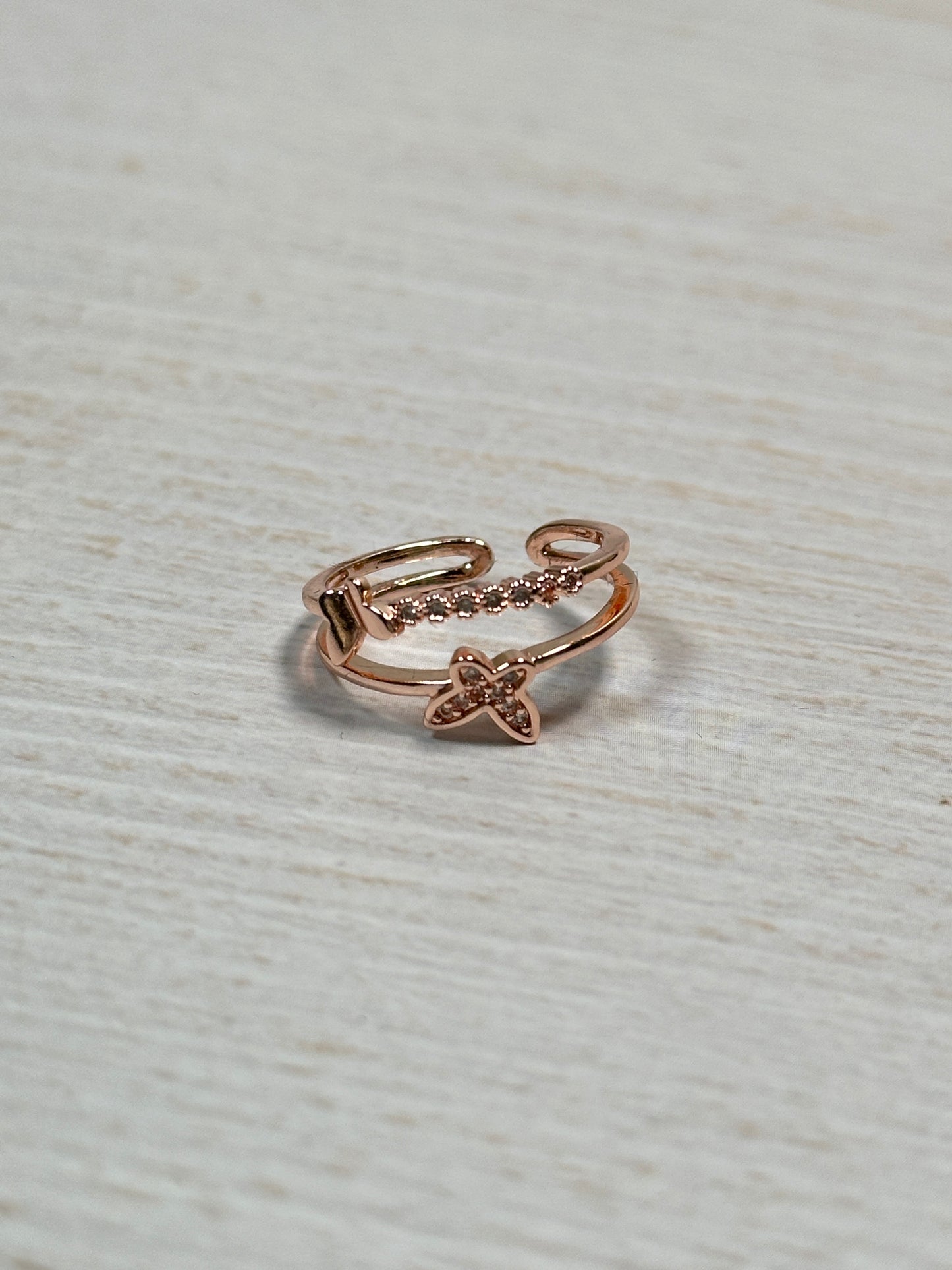 Little Butterfly Open Ring in Rose Gold Color