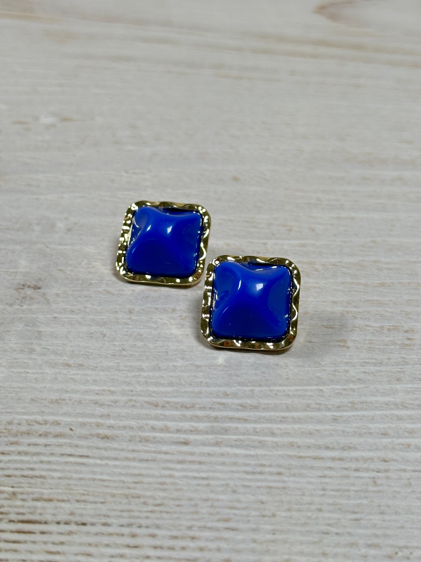 Square Chic Earring, Blue