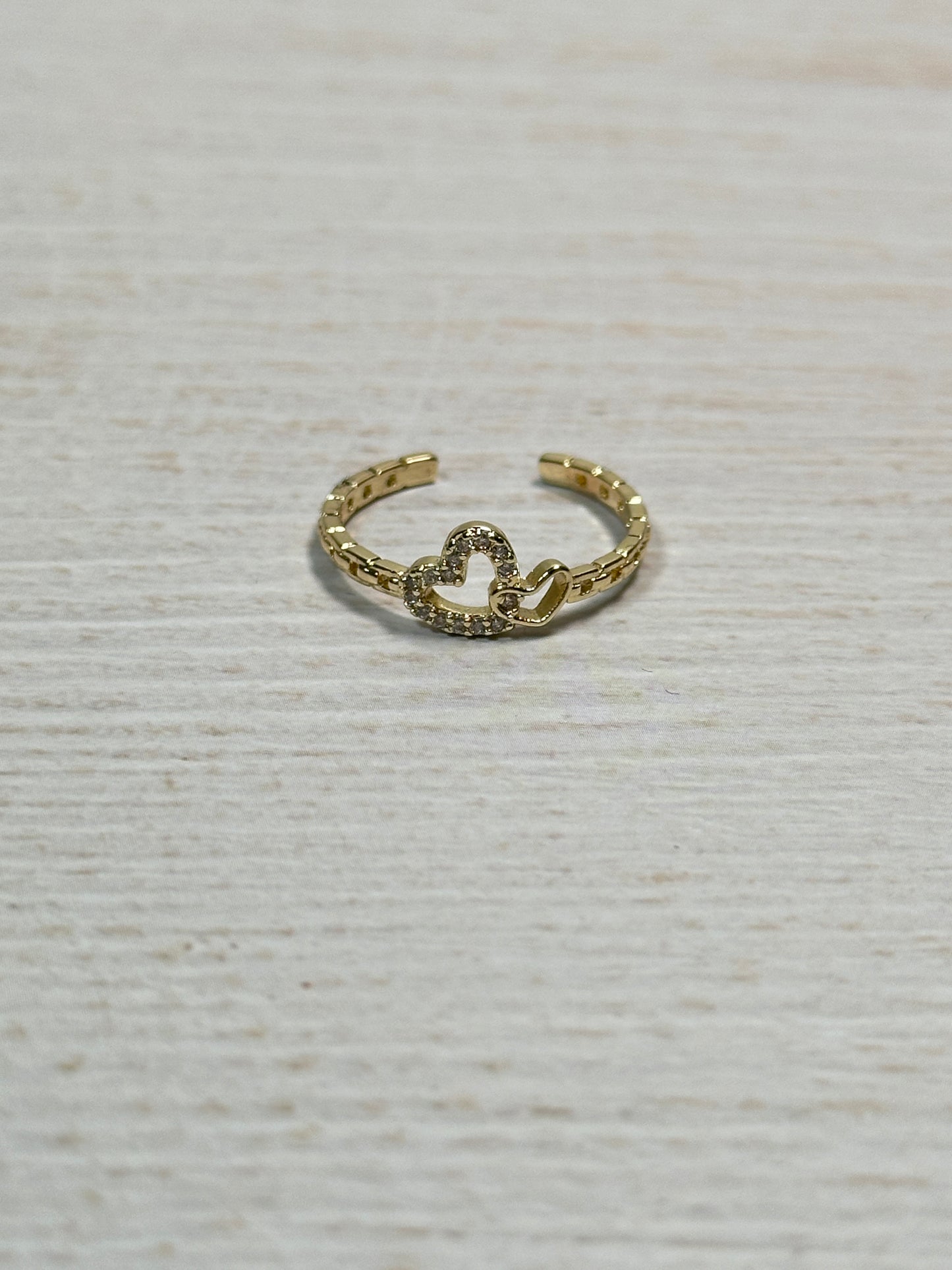 Two Heart Adjustable Ring