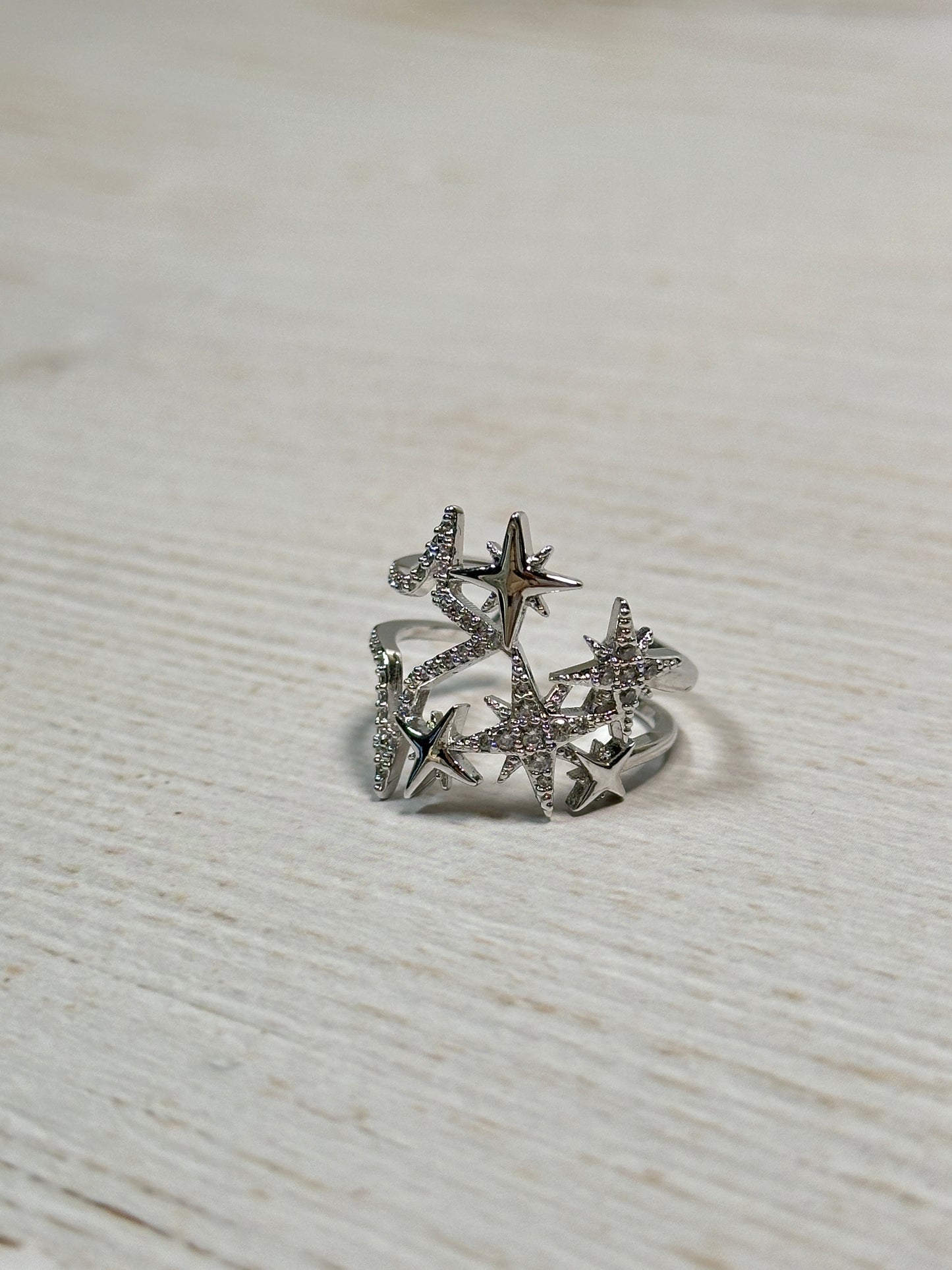 Cubic Zirconia Star Adjustable Ring