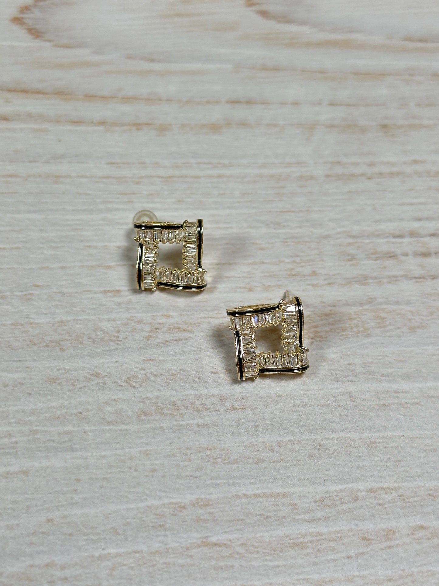 Cubic Zirconia Square Earring