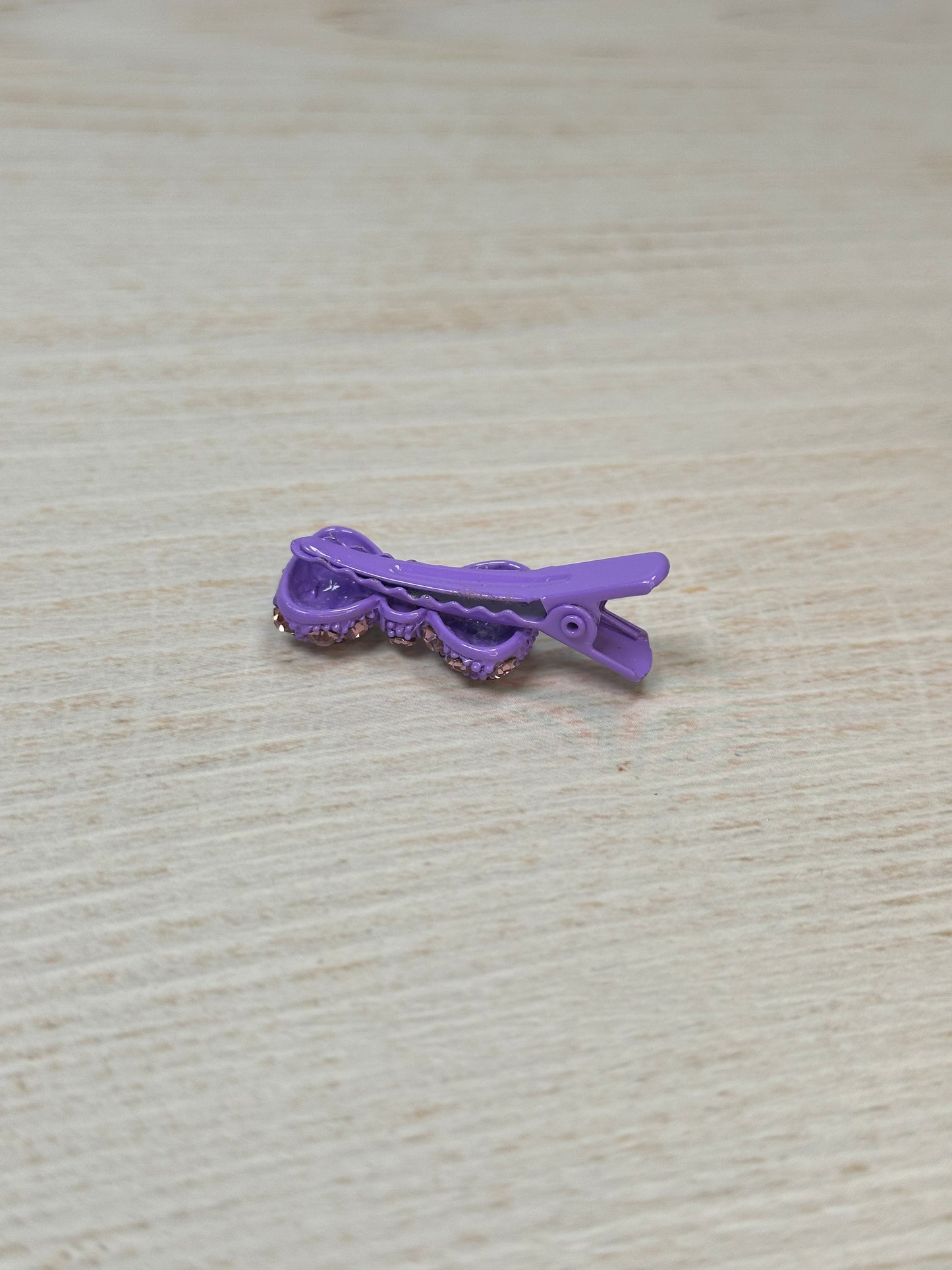 Small Crystal Hair Clip, Purple