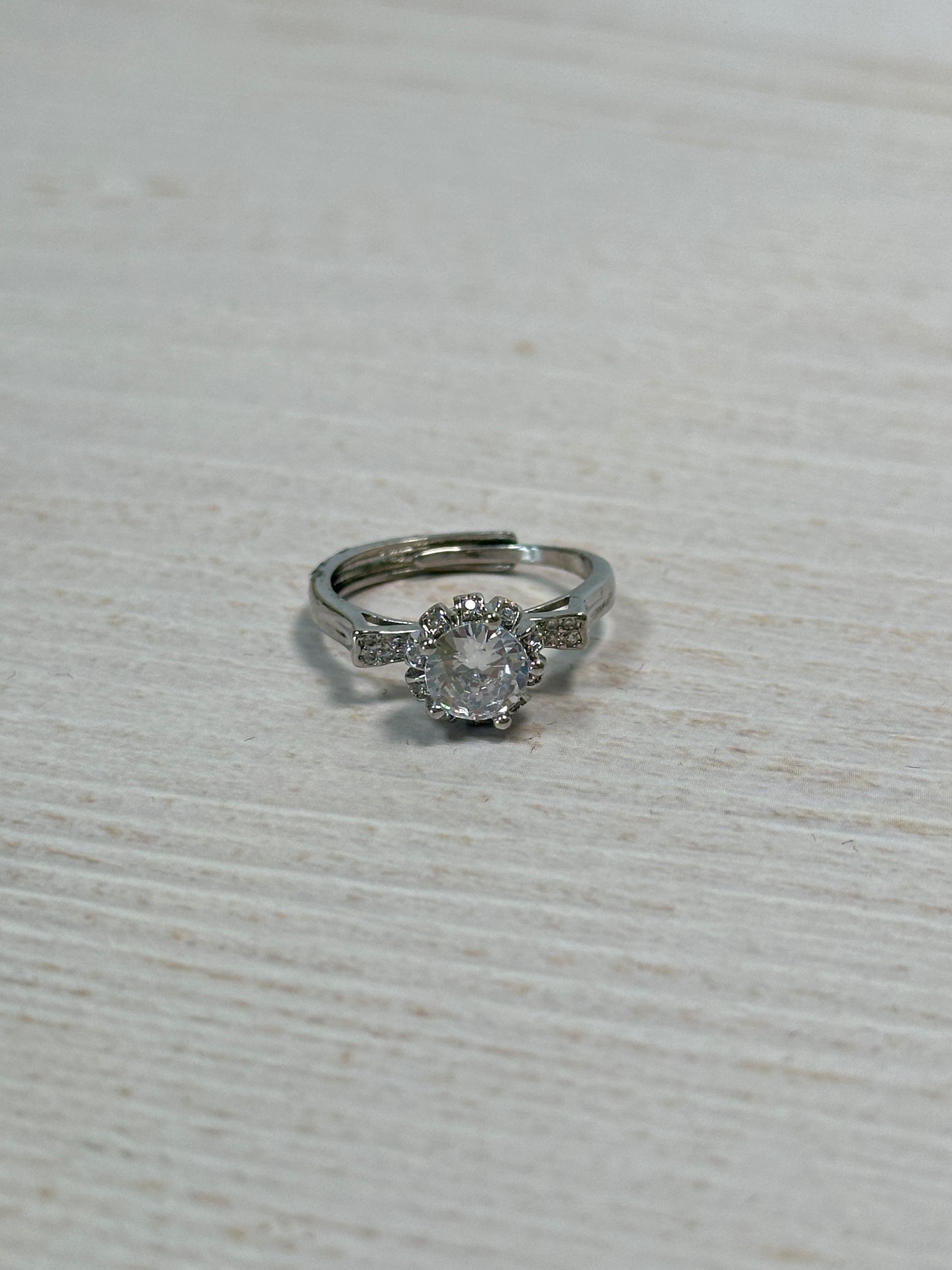 Sparkling Adjustable Ring with Cubic Zirconia