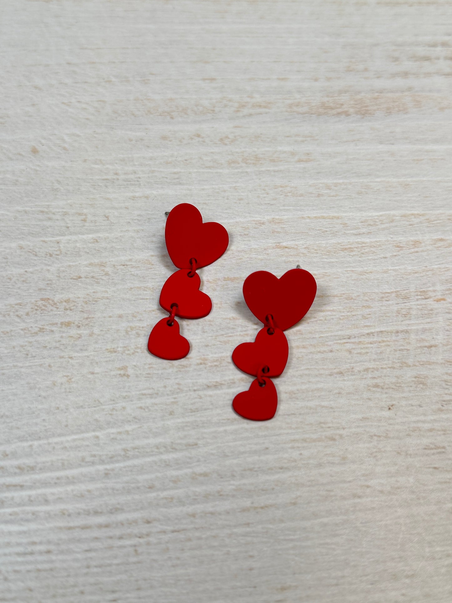 Women Red Heart Earrings