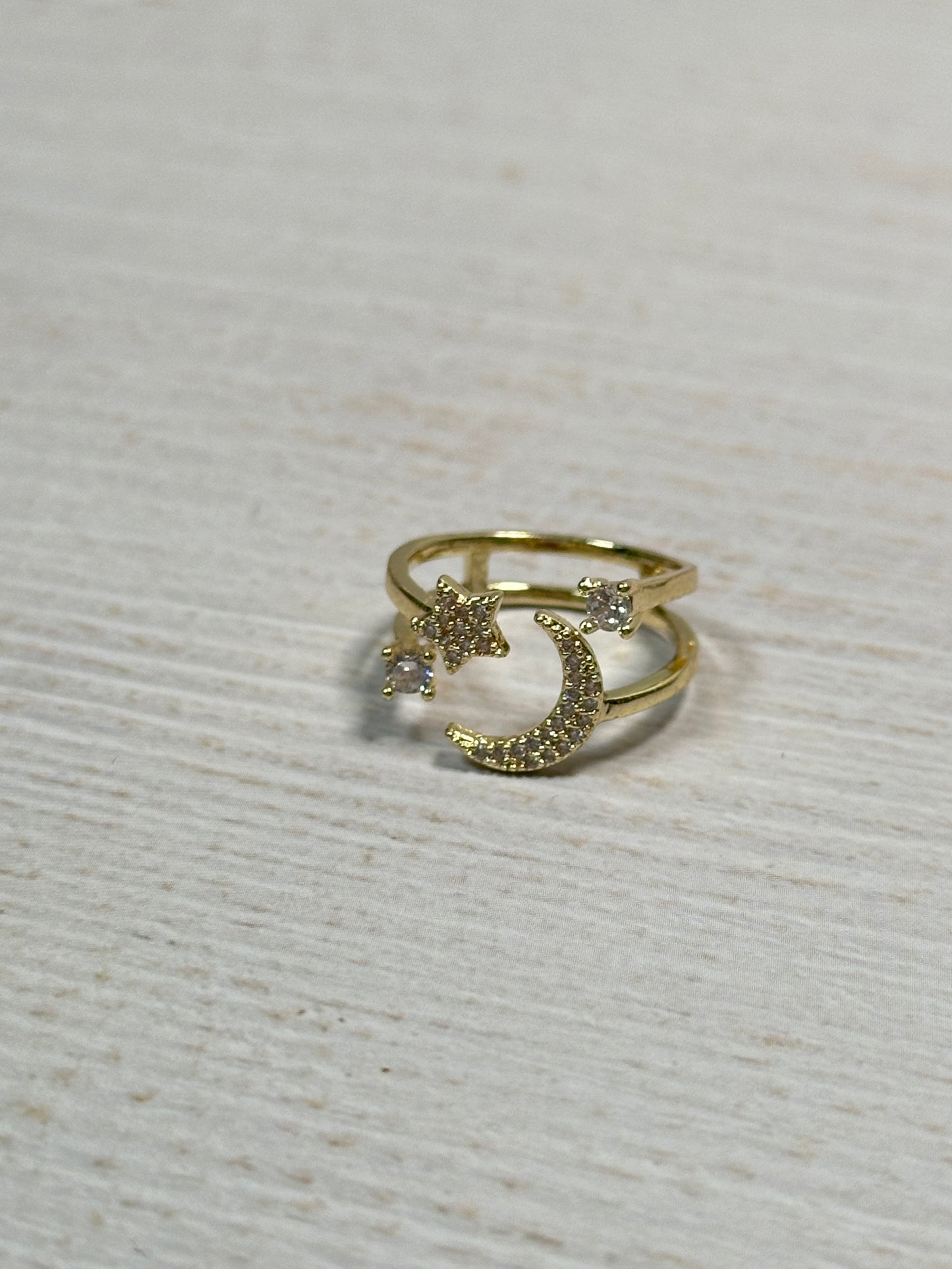 Star Moon Adjustable Ring