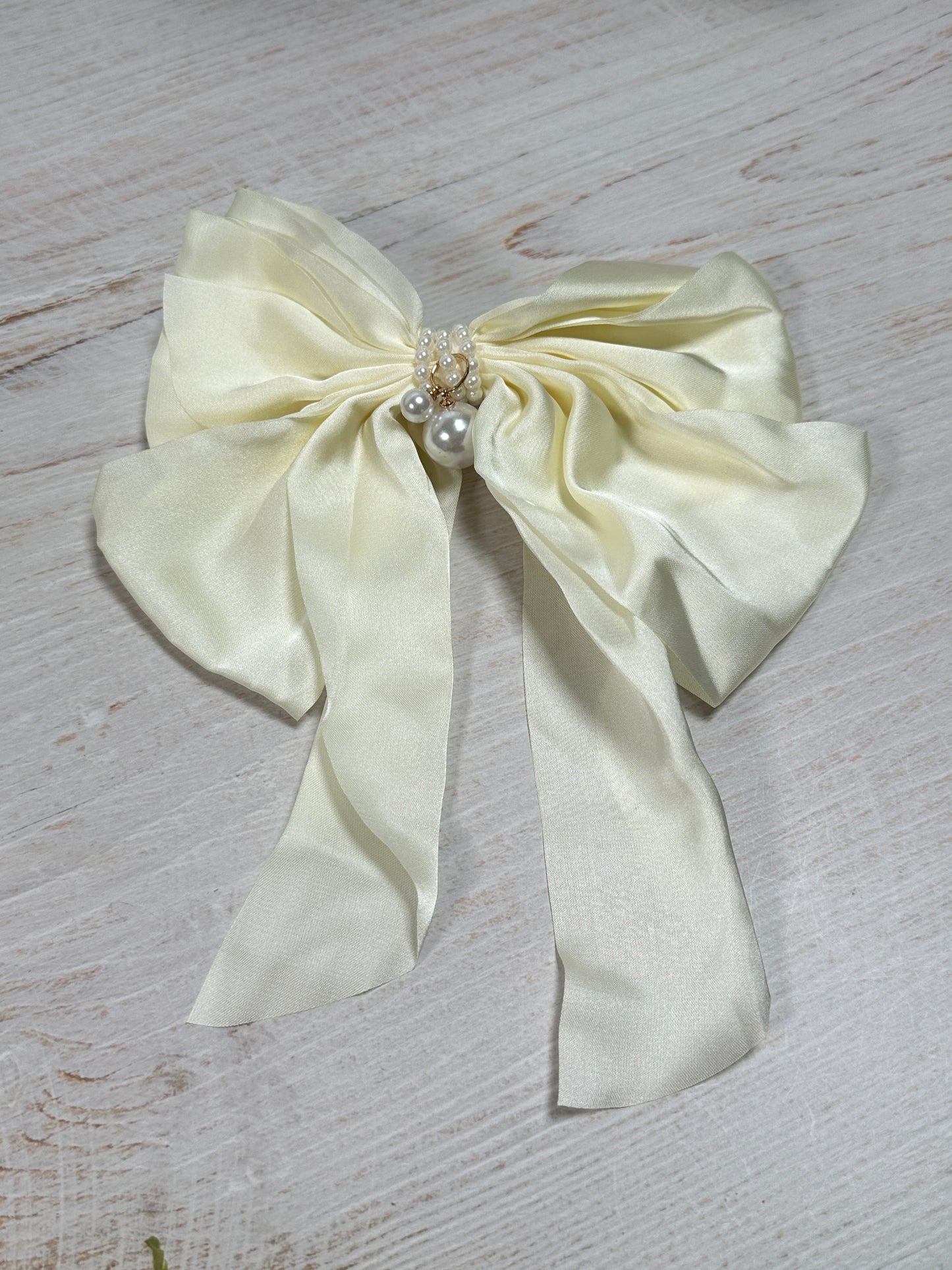 Satin Hair Bow Clip Large