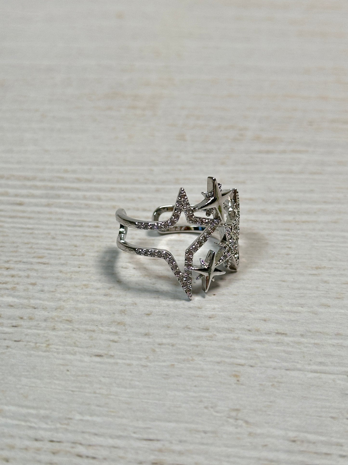 Cubic Zirconia Star Adjustable Ring