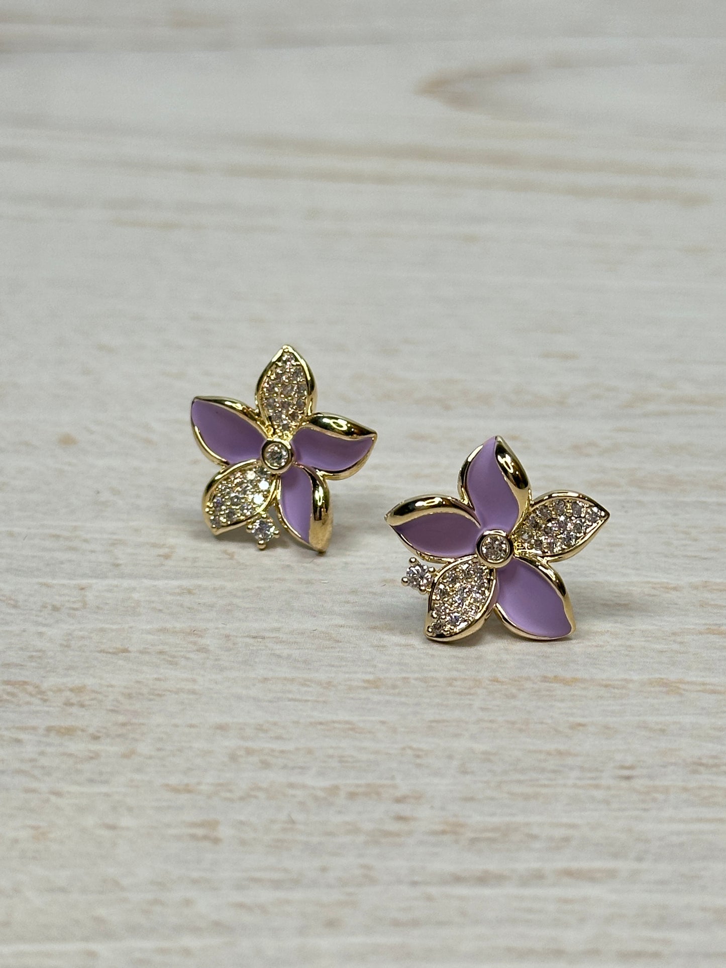 Women Zirconia Flower Earrings