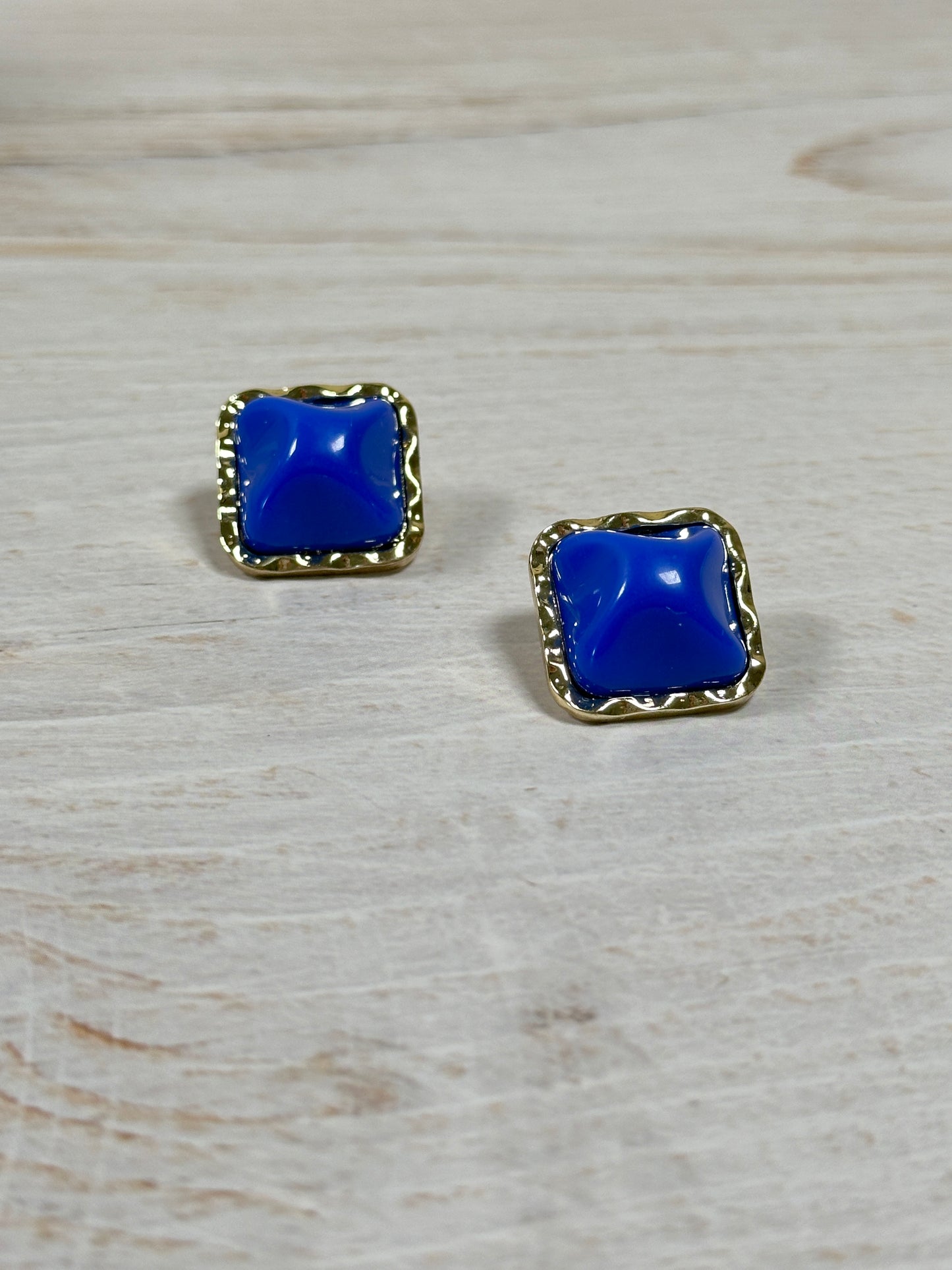 Square Chic Earring, Blue