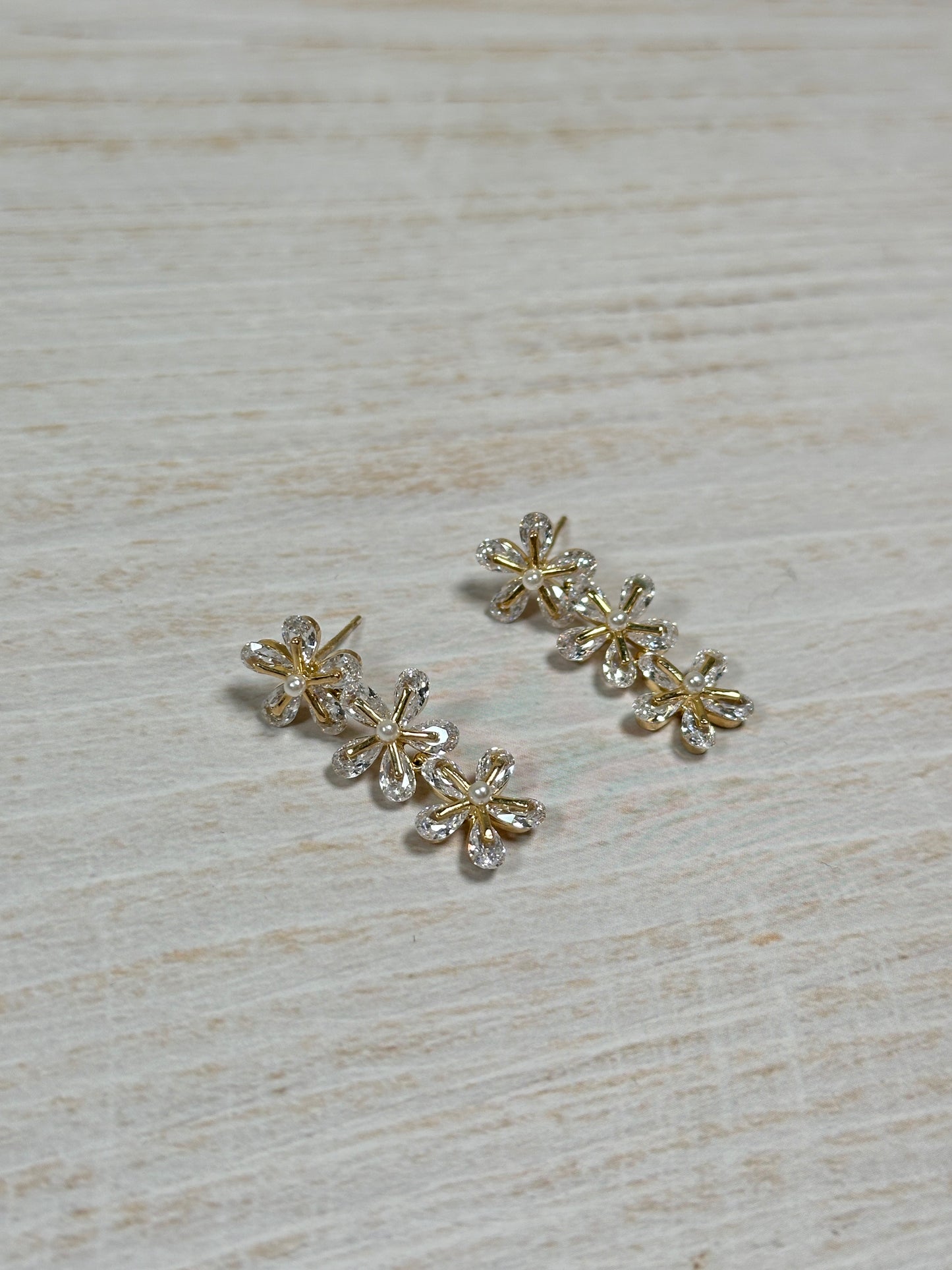 Crystal Flower Dangle Earring