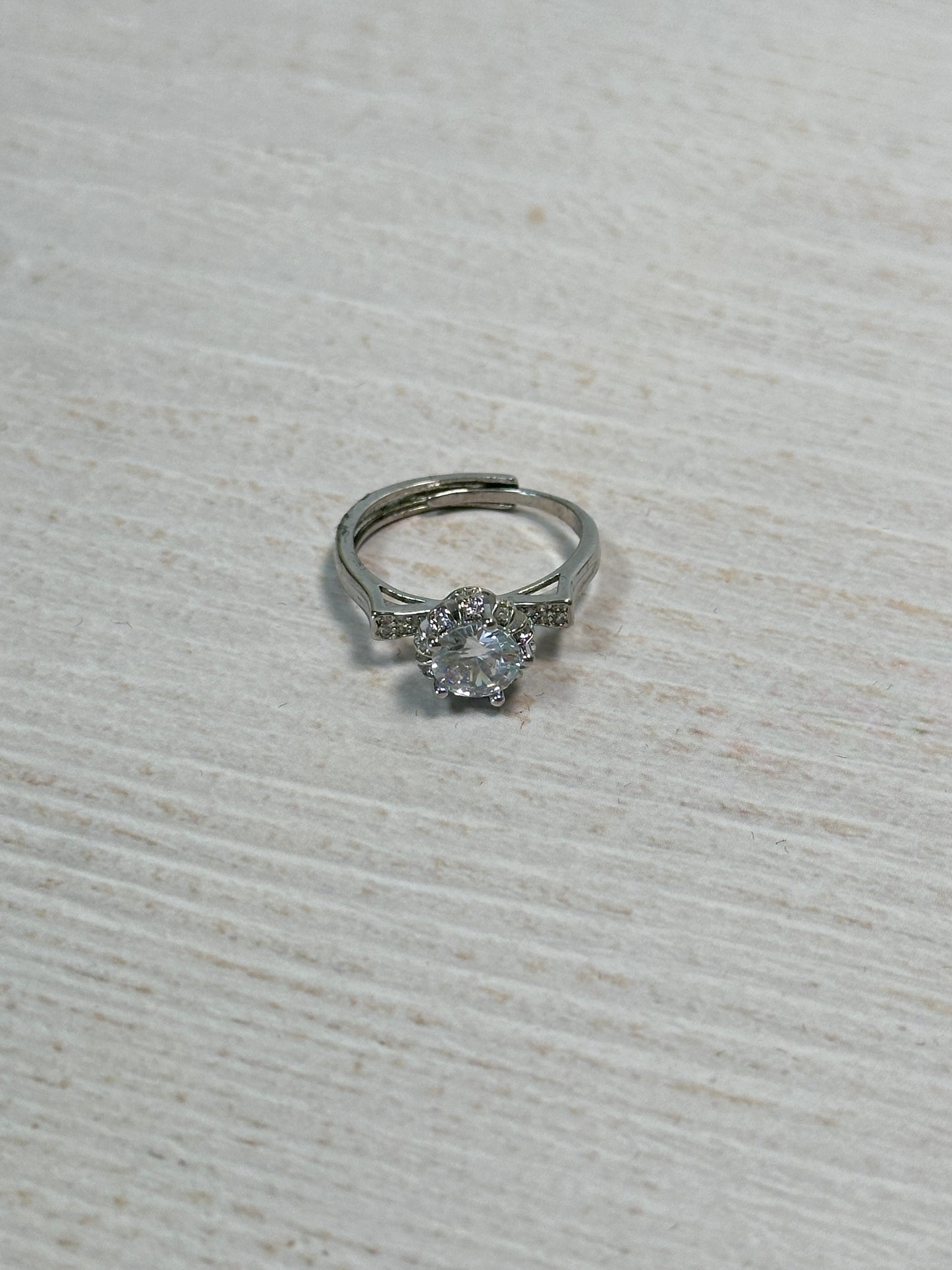 Sparkling Adjustable Ring with Cubic Zirconia