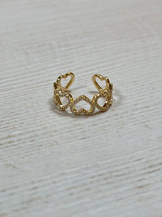 Open Heart Adjustable Ring