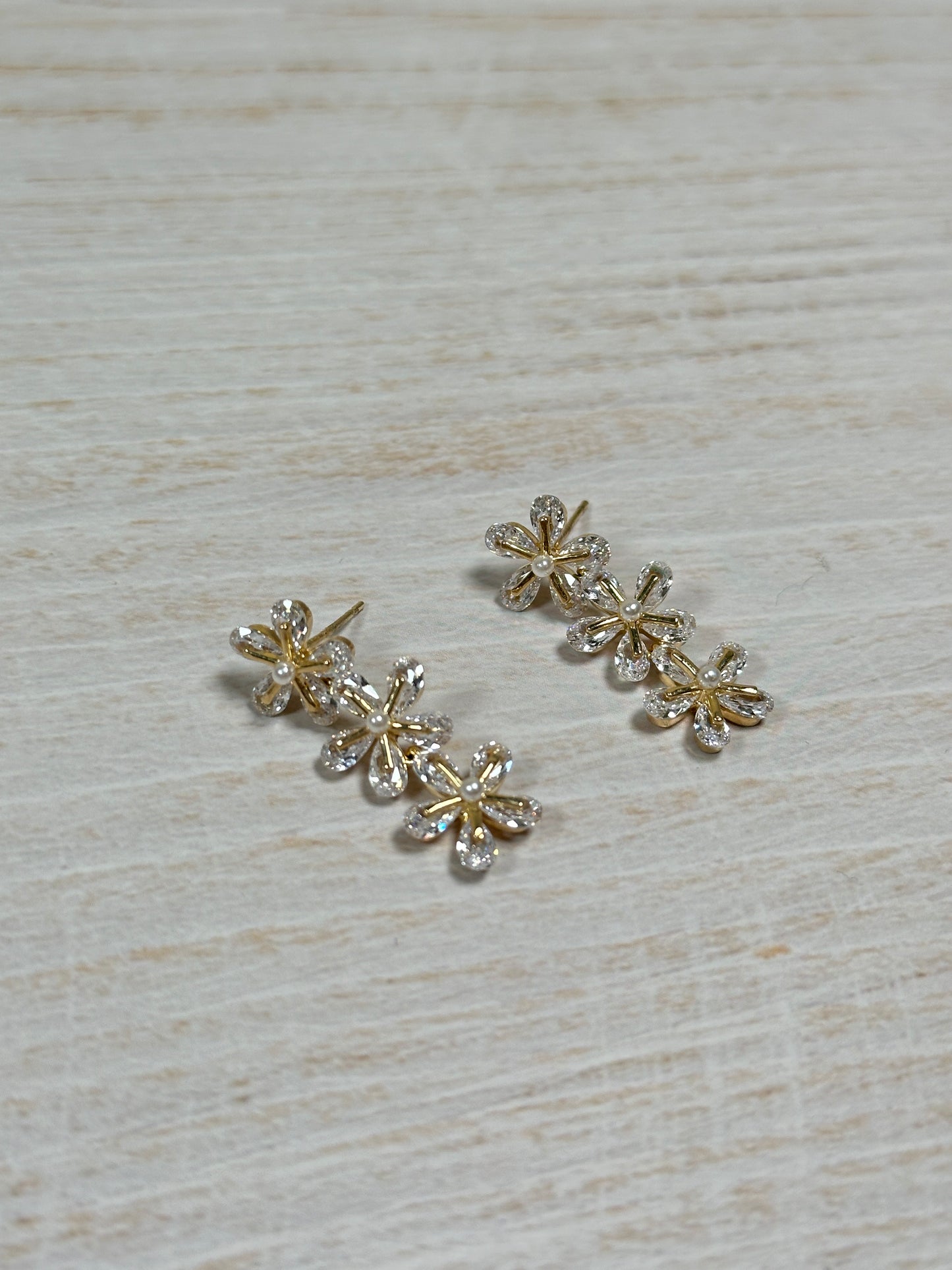 Crystal Flower Dangle Earring