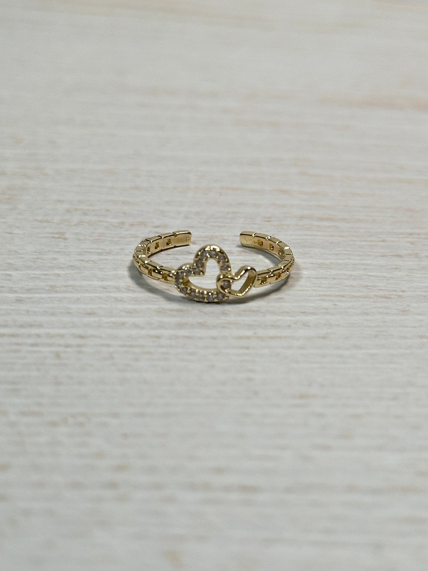 Two Heart Adjustable Ring