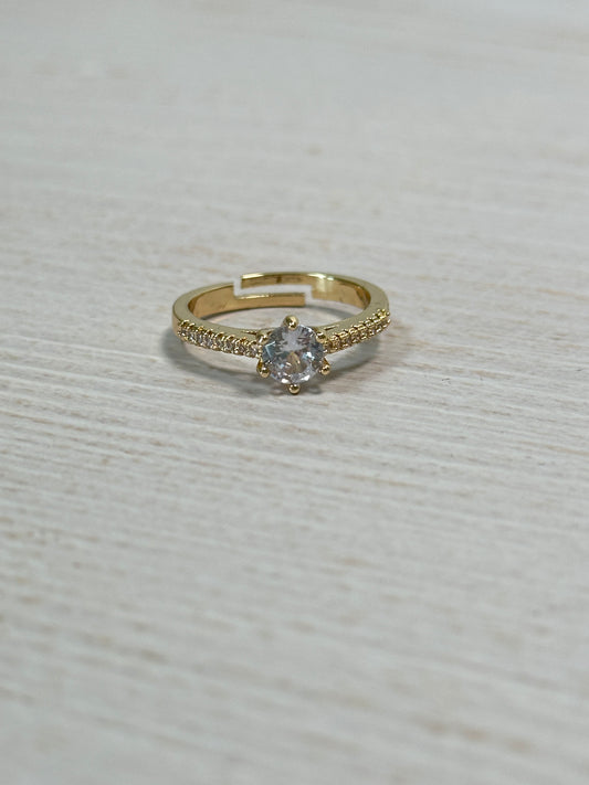 Water Drop Cubic Zirconia Adjustable Ring