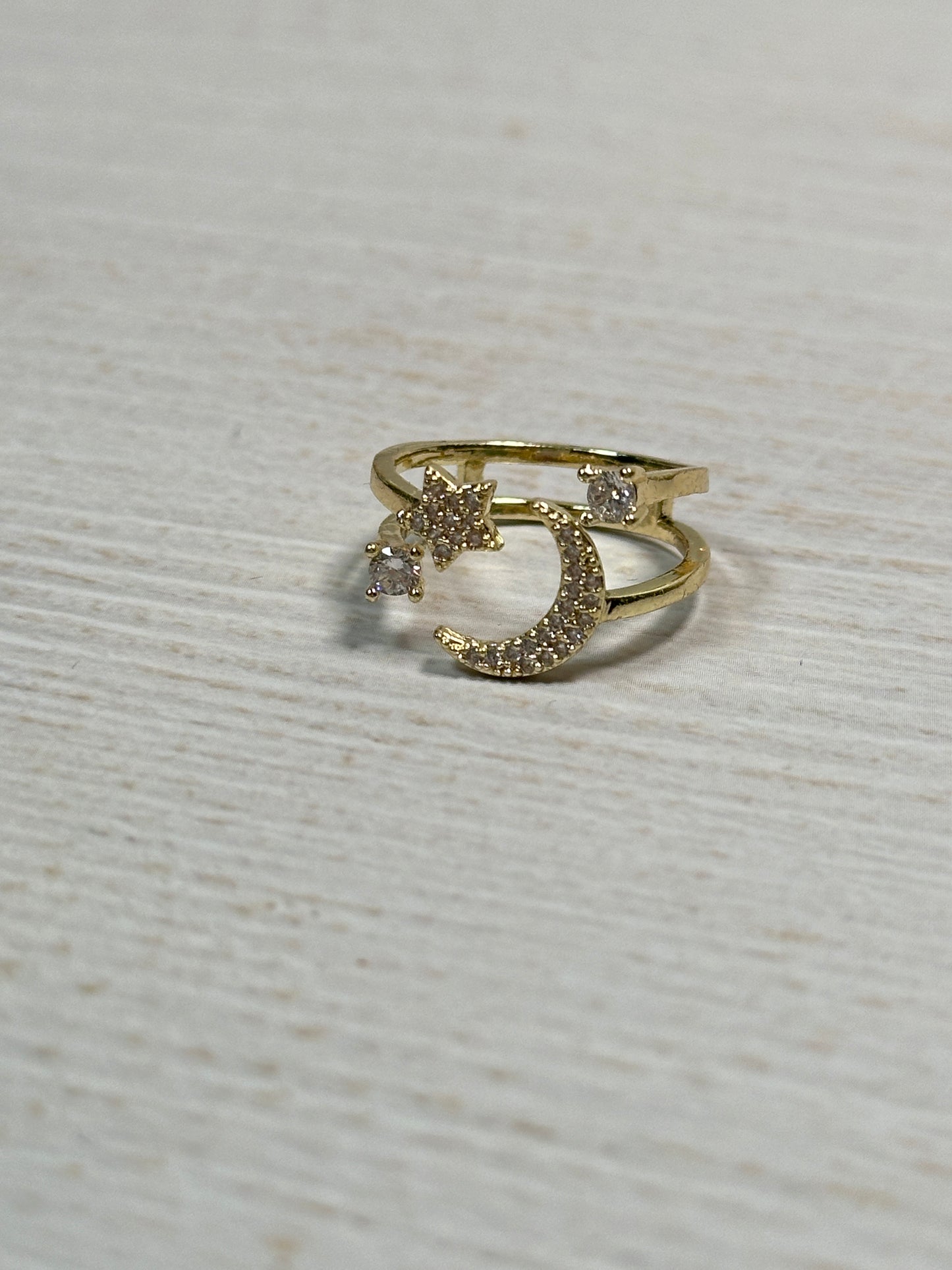 Star Moon Adjustable Ring