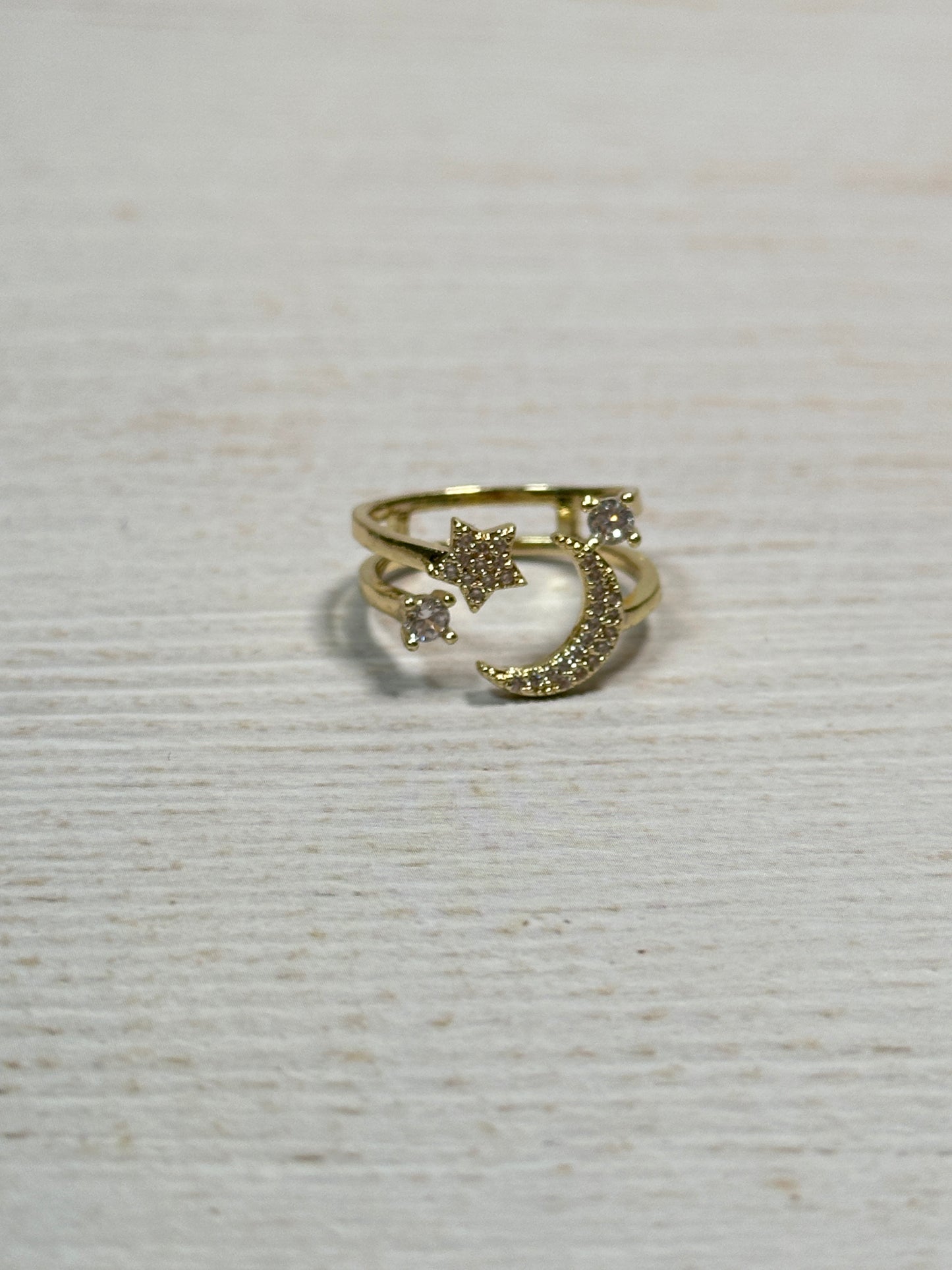 Star Moon Adjustable Ring