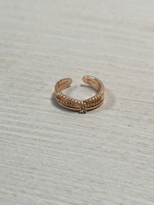 Chic Adjustable Ring Rose Gold Color