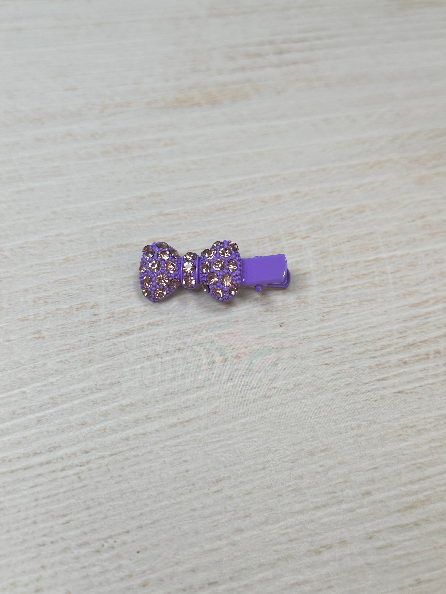 Small Crystal Hair Clip, Purple