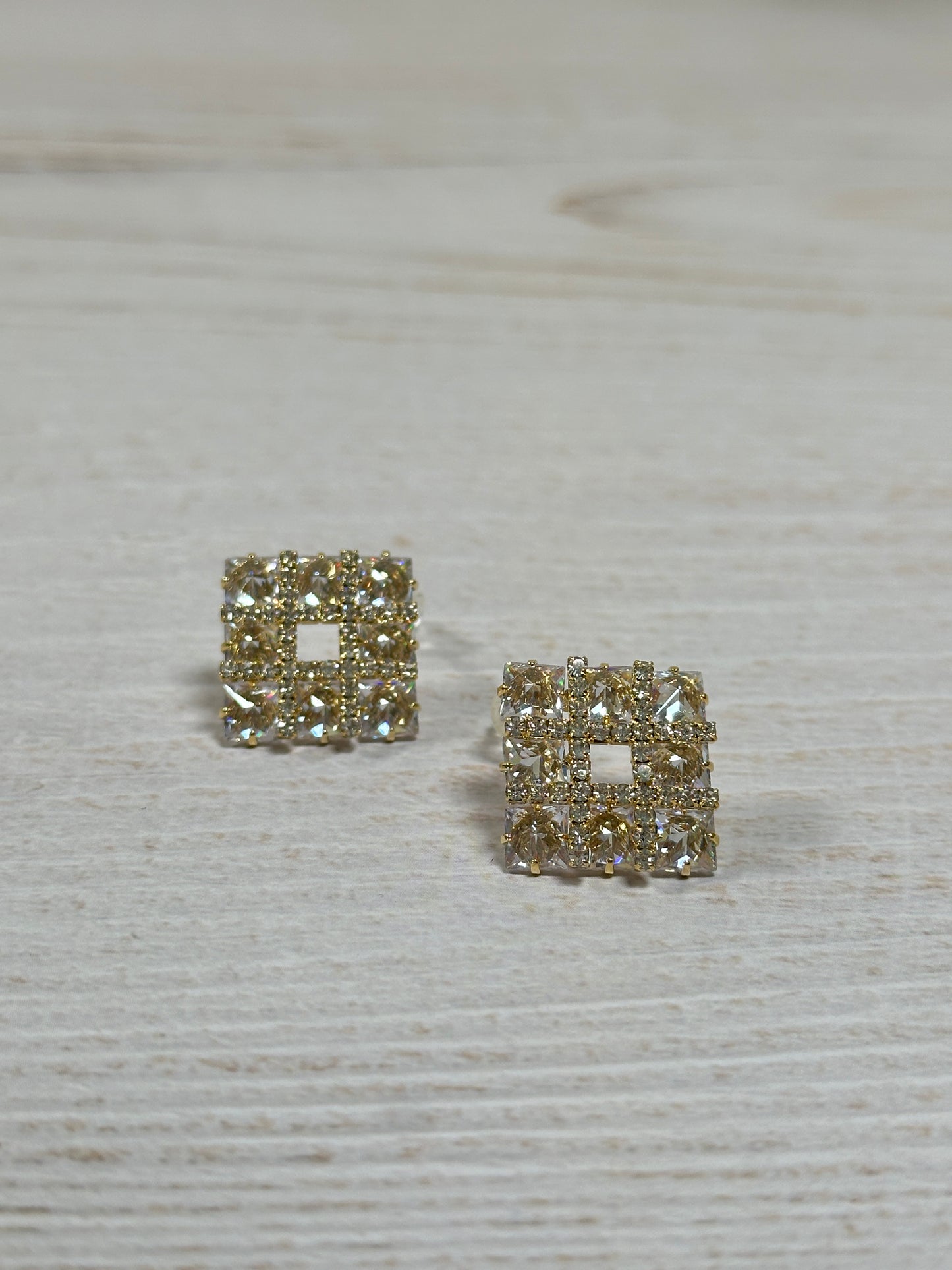 Cubic Zirconia Square Earring